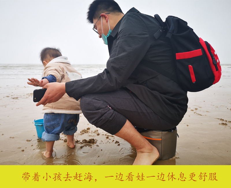 赶海小板凳沙滩玩皮革防水赶浪随身凳干活移动皮墩绑屁股腚钓鱼凳