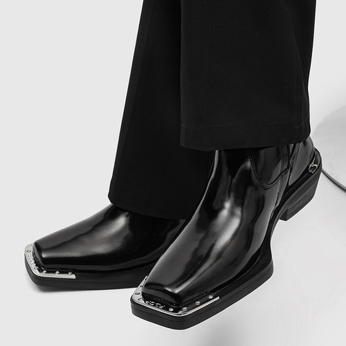 2025新款铁头靴高跟切尔西靴