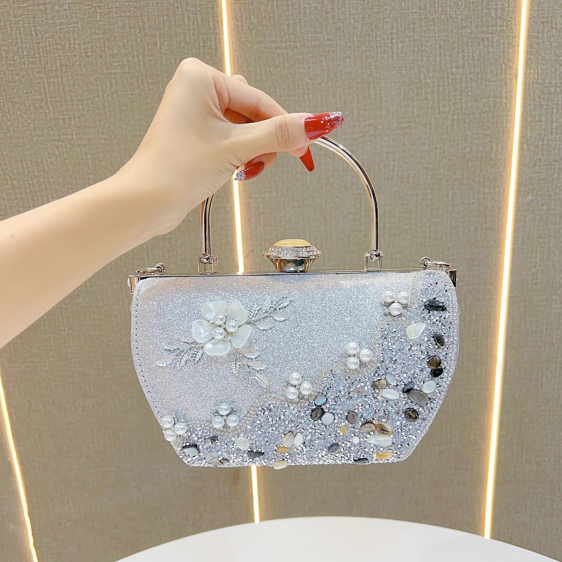 Missyou新款公主包晚宴包宴会晚装包礼服气质手提女包单肩斜挎包