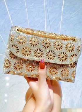 MissingYou新款气质水钻礼服包精致时尚可单肩可斜跨包奢华晚宴包