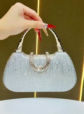 MissingYou名媛闪钻手拎包女晚宴时尚手提包链条单肩斜挎包宴会包