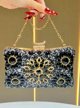 MissingYou轻奢镶钻手拿包女晚宴包链条手提包名媛气质包闪钻包包