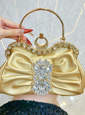 MissingYou时尚镶钻手提包名媛晚宴宴会包晚装包包链条单肩斜挎包