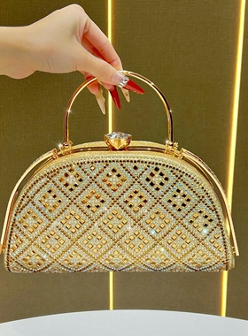 MissingYou镶钻手拎包时尚链条包优雅手提包名媛晚宴包百搭斜挎包