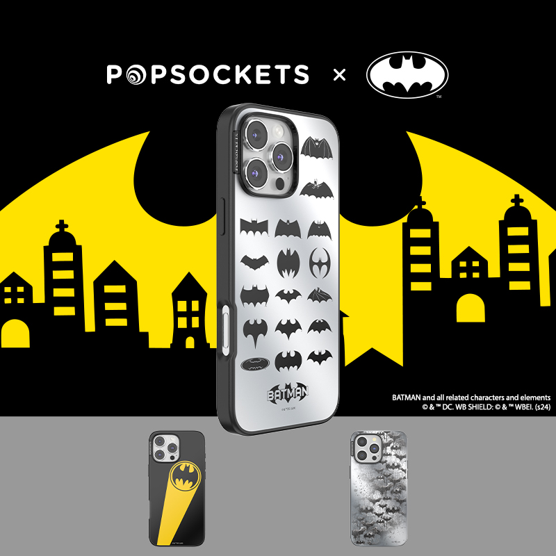 【蝙蝠侠·黑暗骑士手机壳】PopSockets x Batman 85周年纪念系列手机气囊支架磁吸圆啪嗒 蝙蝠射灯