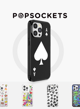 【玩趣主义·手机壳】PopSockets泡泡骚磁吸防摔手机壳苹果iPhone16/15ProMax/Pro 印花 黑桃 小熊 笑脸 樱桃