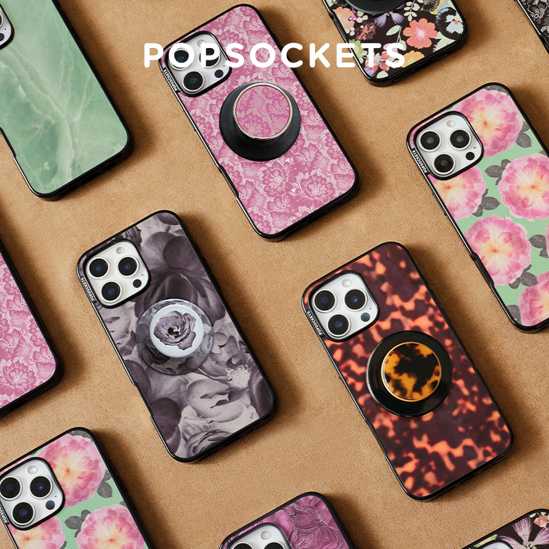【蕾丝花序·手机壳】PopSockets泡泡骚防摔磁吸手机壳MagSafe版苹果iPhone趣味创意 蕾丝花烟熏紫