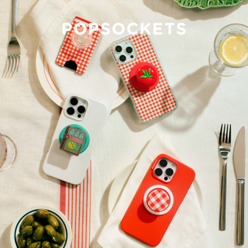 【海岸一日·手机壳】PopSockets泡泡骚磁吸防摔手机壳苹果iPhone17/16ProMax/Pro 全包印花 夏日 番茄红棋盘