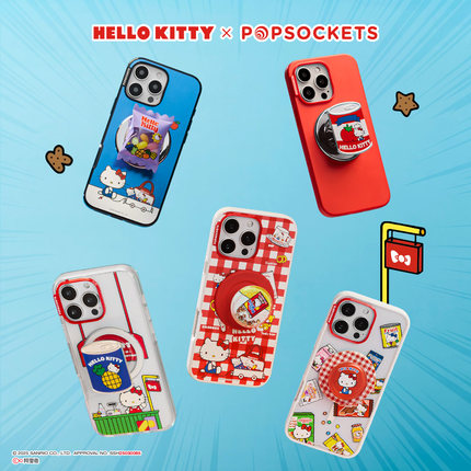 【零食天堂】PopSockets x Hello Kitty合作系列泡泡骚手机支架气囊伸缩防摔粘贴 软糖袋 经典坐坐 麦片 罐头