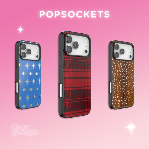 【闪闪的季节·手机壳】PopSockets泡泡骚磁吸防摔手机壳苹果iPhone17/16ProMax/Pro圣诞全包边印花冬日格纹
