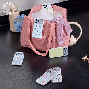 16ProMax Pro 优雅 蝴蝶结 PopSockets泡泡骚磁吸防摔手机壳苹果iPhone17 碎花 波点 芭蕾舞房·手机壳