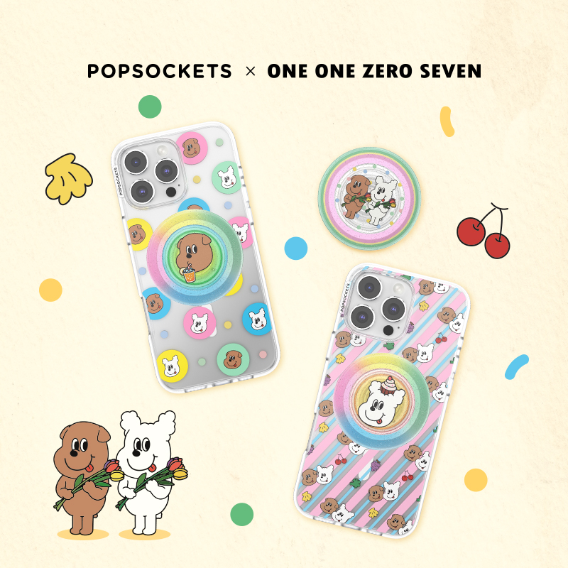 【夏日友达号·手机壳】PopSockets x 1107吐舌小狗泡泡骚磁吸气囊支架防摔手机壳适用苹果iPhone 彩色 波点