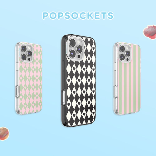 【简单背景·手机壳】PopSockets泡泡骚磁吸防摔手机壳苹果iPhone16/15ProMax/Pro 简约百搭 条纹菱格爱心