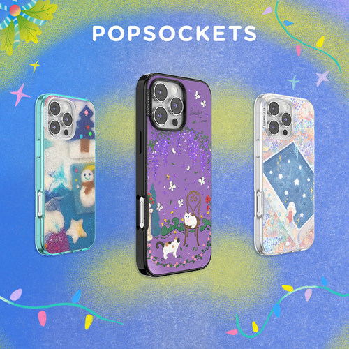【漂浮记忆·手机壳】PopSockets泡泡骚磁吸防摔手机壳苹果iPhone16/15ProMax/Pro小猫小兔星空草坪 磨砂印花