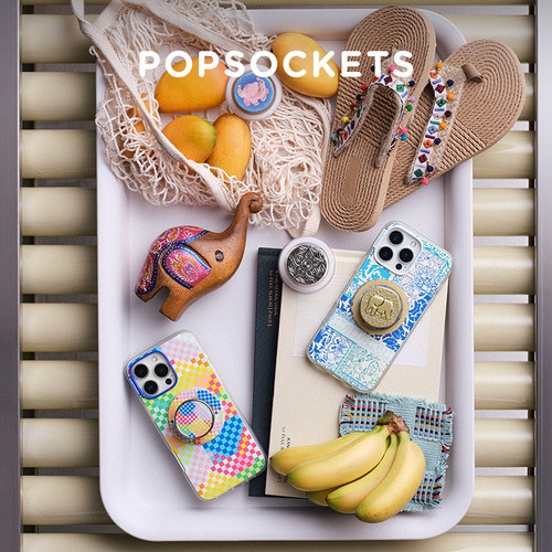 【旅行的回响】PopSockets泡泡骚磁吸式气囊手机支架苹果iPhone17/16ProMax/Pro 彩色花朵民族异域珐琅硅胶