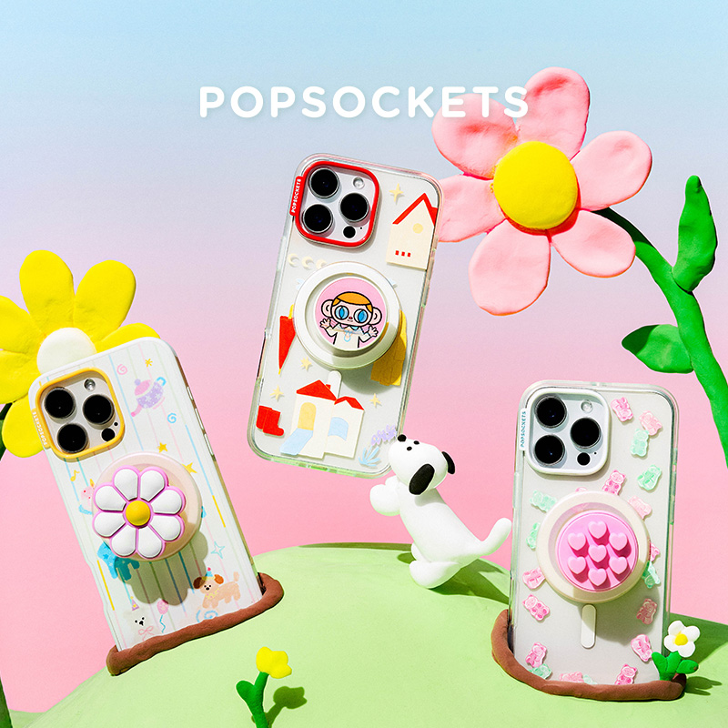 【散步走走·手机壳】PopSockets泡泡骚新款磁吸气囊支架防摔手机壳适用苹果iPhone 捏捏 草莓 小熊硬糖 水果