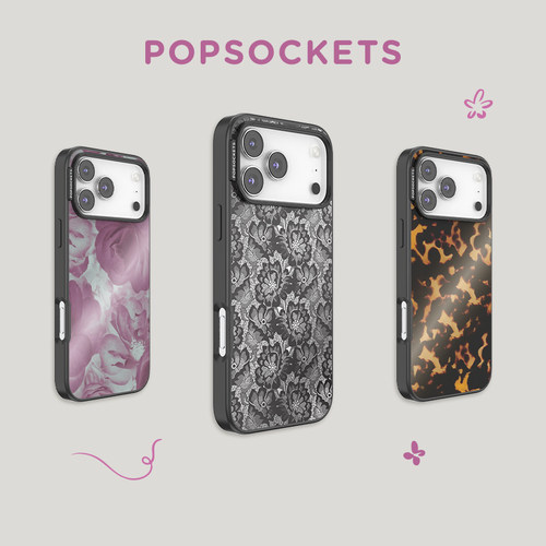 【蕾丝花序·手机壳】PopSockets泡泡骚磁吸防摔手机壳苹果iPhone17/16ProMax/Pro 琥珀 蕾丝花 烟熏紫 碧玉