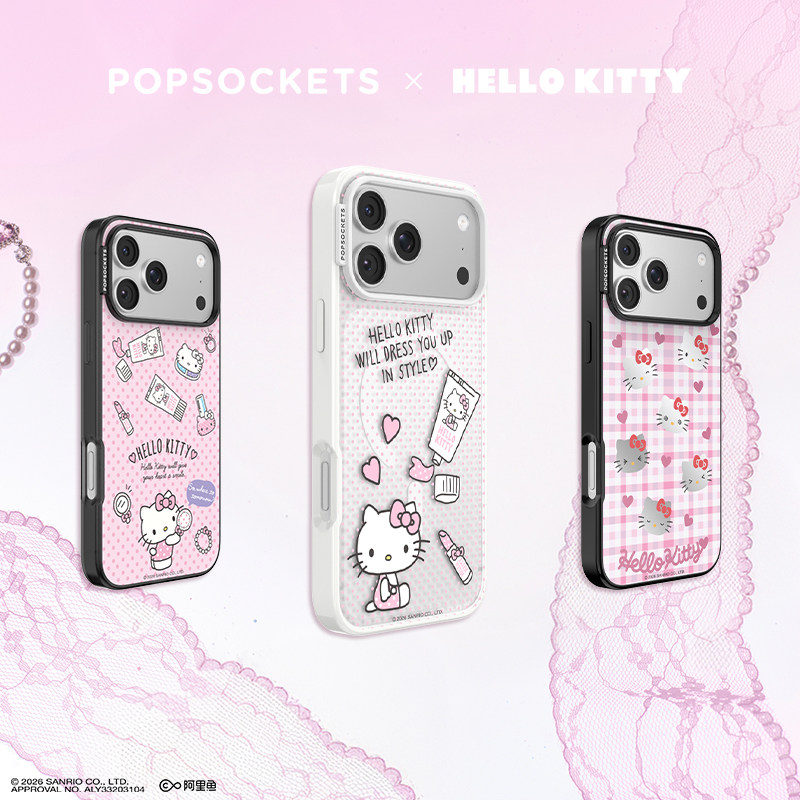 【Hello Kitty爱美大明星·手机壳】PopSockets泡泡骚xHello Kitty系列磁吸防摔手机壳苹果iPhone17/16ProMax