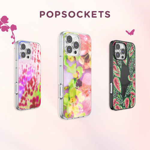 【生长力·手机壳】PopSockets泡泡骚磁吸防摔手机壳苹果iPhone16/15ProMax/Pro 植物花卉 极繁主义 紫蝴蝶兰