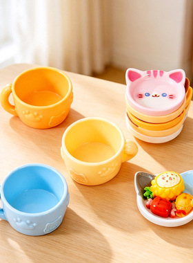 仿真可爱猫咪咖啡杯食玩盘子树脂配件 创意diy娃屋微缩树脂摆件