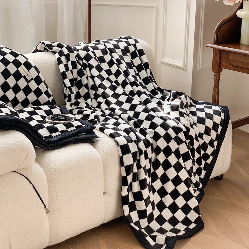 棋盘格沙发毯子空调小毛毯办公室午睡毯珊瑚绒儿童午休毯加厚冬季,床上用品,休闲毯/毛毯/绒毯,淘宝优惠券,粉丝福利购,淘宝优惠卷
