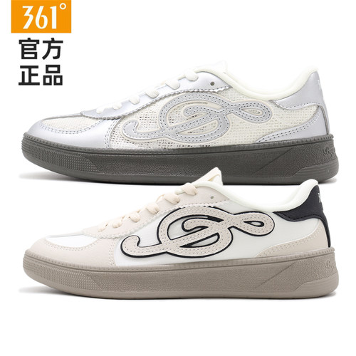 361度网布透气女低帮音符板鞋