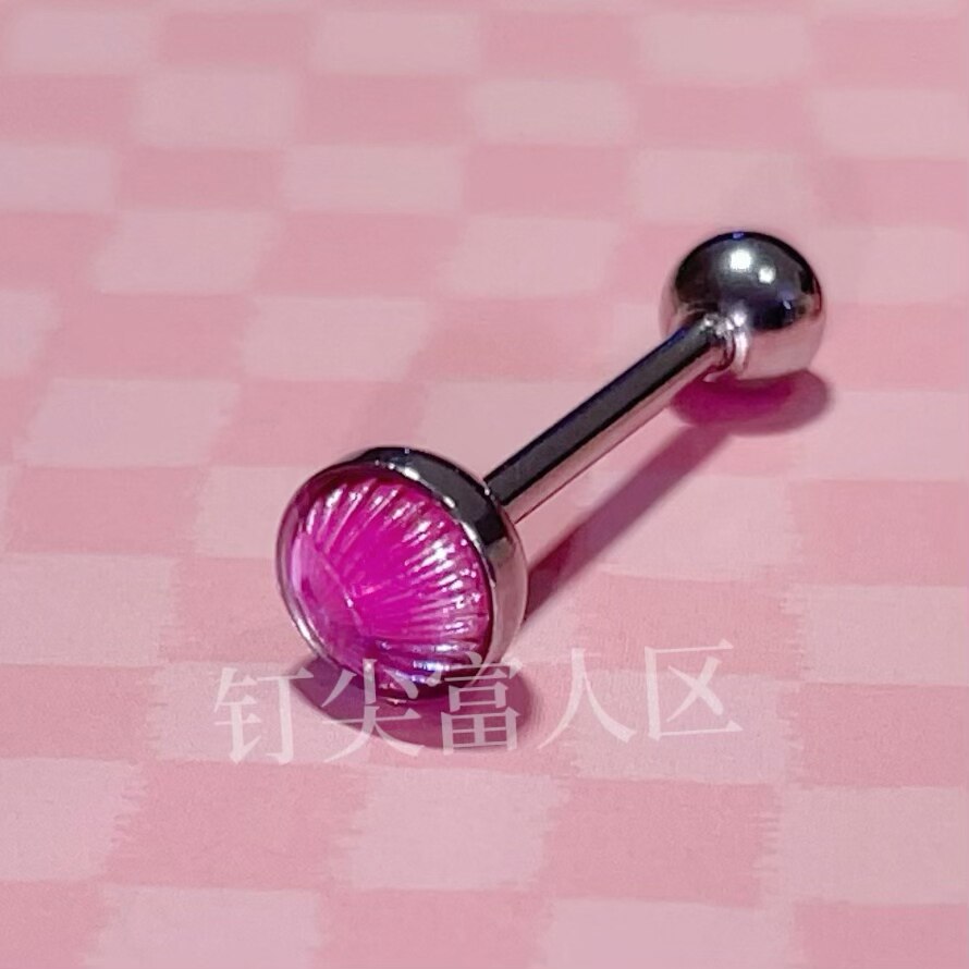 粉色组合系列舌钉可喝酒钛钢