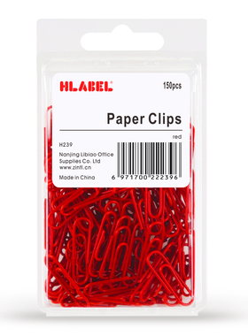 米标 红色回形针彩色曲别针单色装 创意文具财务办公用品150枚8色