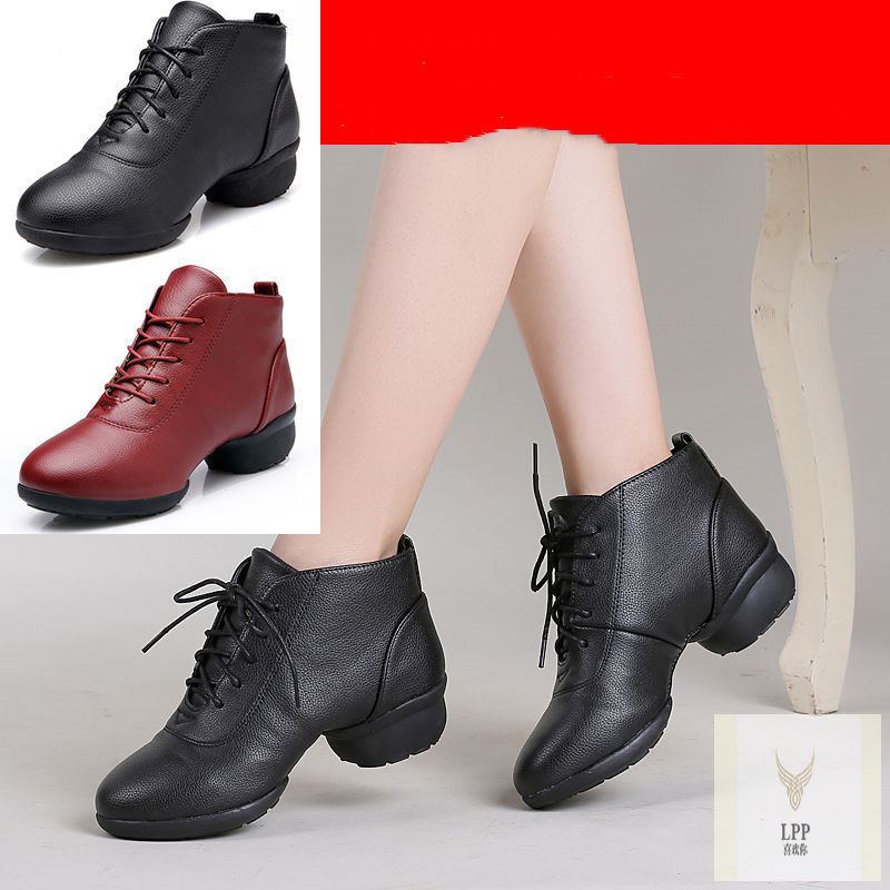 清仓舞蹈鞋女成人广场舞鞋女秋冬新款加绒软底跳舞鞋子女中跟舞鞋