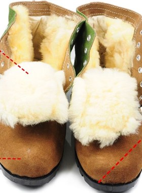 包邮正品男女鞋中靴棉靴中老年棉鞋纯羊毛靴防寒靴毛皮鞋大头鞋