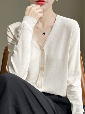 冰丝对襟V领防晒开衫外套