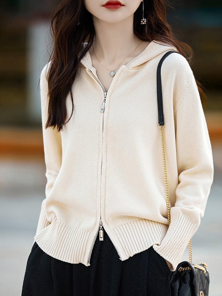 拉链纯棉毛衣拉链连帽