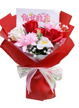 仙女的花玫瑰皂花花束虞美人干花女生闺蜜生日礼物送女友表白花