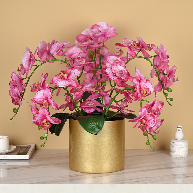 蝴蝶兰仿真花客厅装饰插花摆件假花干花塑料花餐桌玄关装饰品摆设