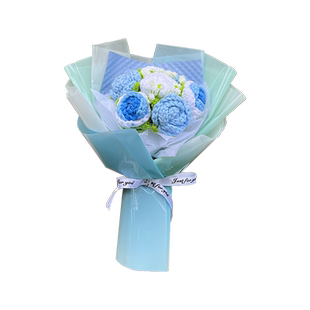 玫瑰针织小花束向日葵毛线编织成品情人节礼物送女友闺蜜永生花