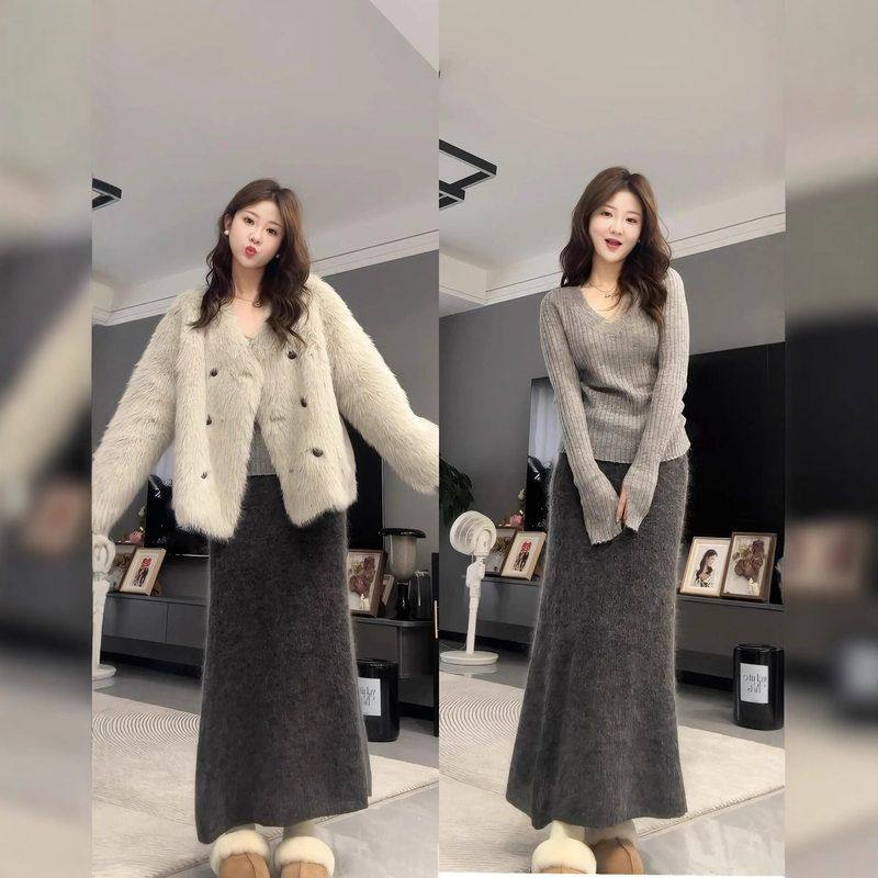 杏色仿貂毛绒环保皮草外套女款2025新款超火毛毛一体年轻版贵气感