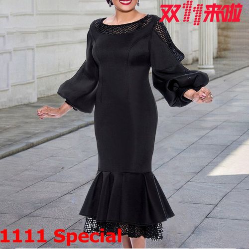 S-3xl Full-size ladies black party evening gown大码女晚礼服