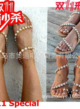 41 42 43大码女平底凉鞋Sexy plus-size flat sandals for women