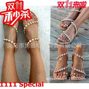 41 42 43大码女平底凉鞋Sexy plus-size flat sandals for women