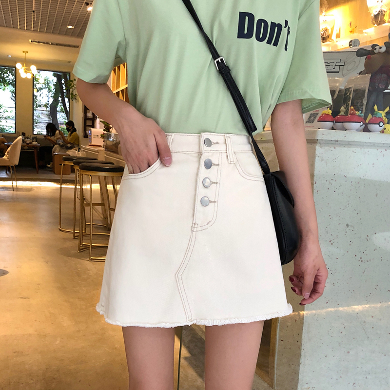 高腰牛仔短裙女夏裝2019新款韓版修身OL包臀a字裙chic港風半身裙在類目 女裝/女士精品, 連衣裙中 - 來自Buy2taobao.com提供專業的淘寶代購服務