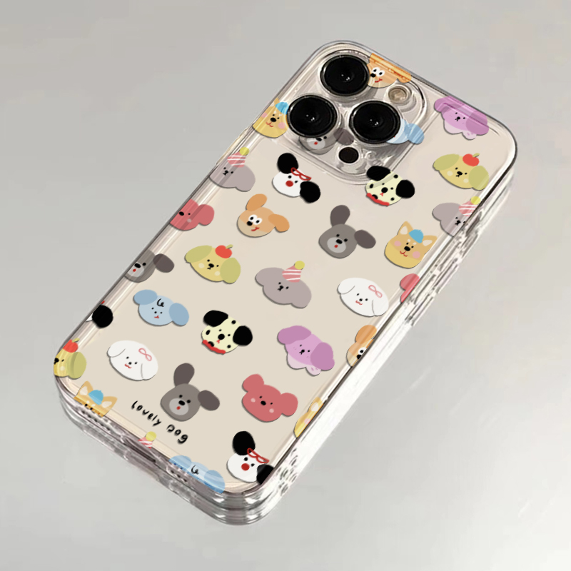 满屏狗狗适用苹果13手机壳iPhone15promax新款12华为mate60荣耀90防摔11小米14透明vivox100全包oppo软壳k70