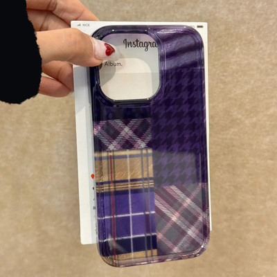 ins千鸟格漩涡手机壳防摔渐变