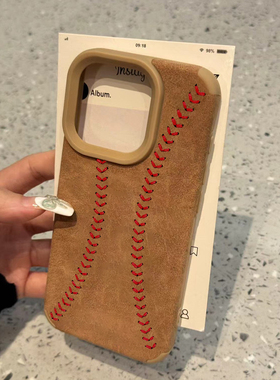 个性棒球纹适用苹果16promax手机壳17新款iphone15promax创意13美拉德高级翻毛皮14PRO防摔12小众11全包女款