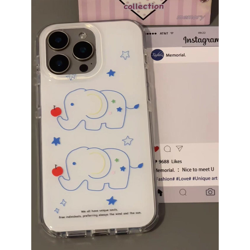 头顶苹果大象适用苹果16手机壳iPhone15promax新款p70华为mate60pro荣耀300可爱vivos20卡通oppo小米14红米13