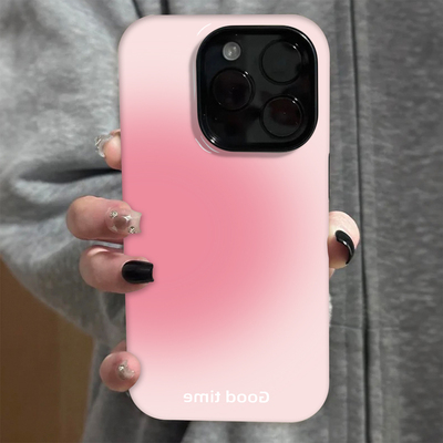 创意晕染粉菲林二合一手机壳