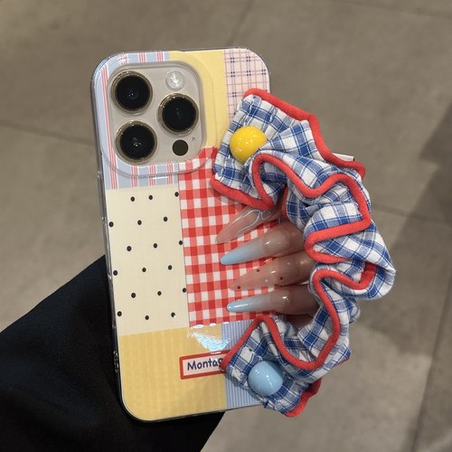 小清新腕带绳适用苹果16pro手机壳iPhone15promax新款13时尚12华为mate70荣耀300女vivoppo小米14红米k80双层