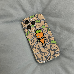 丧气萝卜适用苹果13手机壳iPhone15promax新款12华为mate60荣耀90防摔11小米14透明vivox100全包oppo软壳k70