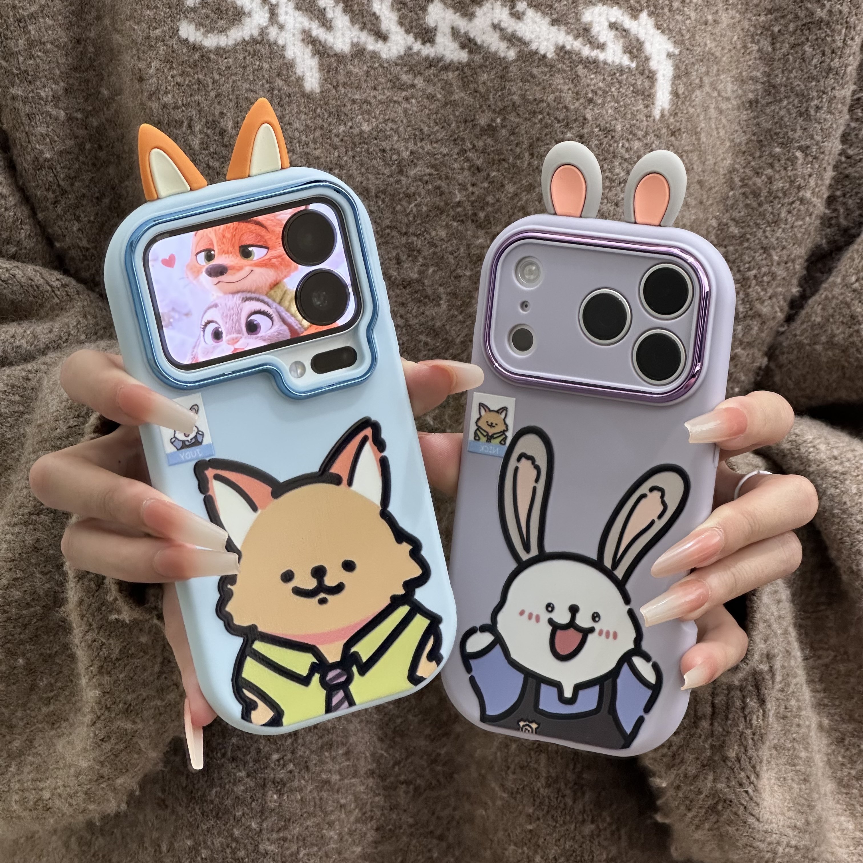 尼克头像适用iphone16promax手机壳苹果17耳朵15华为p70卡通vivox200小米14金属oppo13红米k80荣耀12朱迪套11