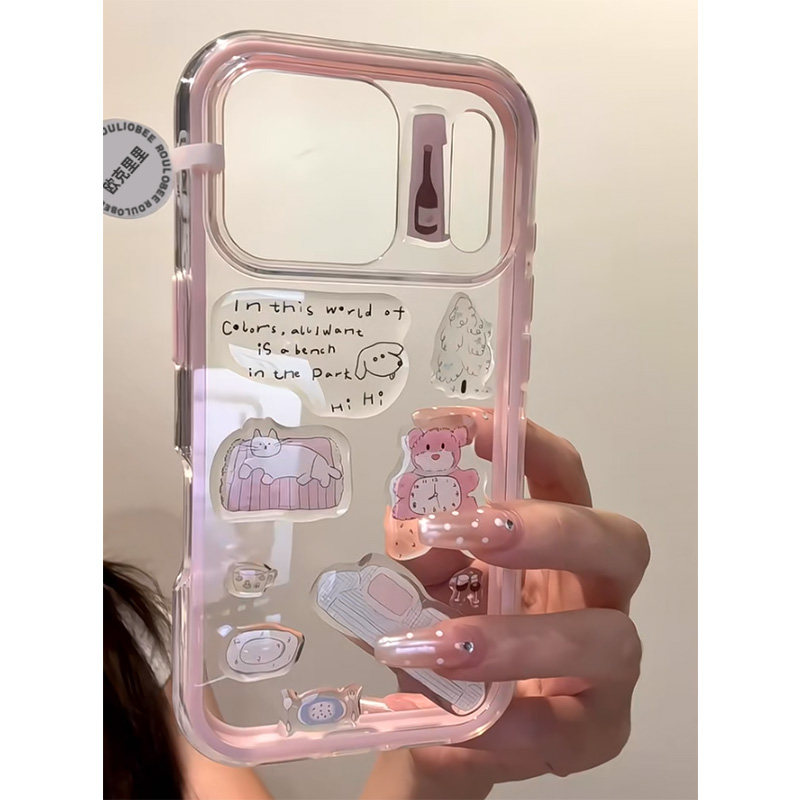 粉熊猫咪拼图适用苹果16promax手机壳iPhone15新款17华为mate60荣耀300vivoS20时尚oppo小米15红米14卡通女款