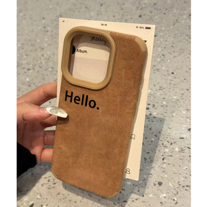 简约英文Hello适用苹果16promax手机壳16新款iphone15promax创意13美拉德高级翻毛皮14PRO防摔12小众11全包款